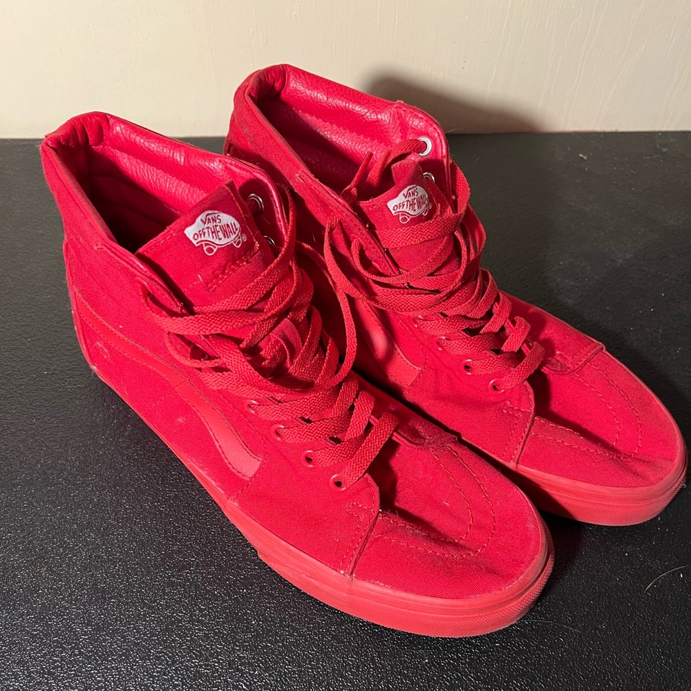 Red Vans High Tops